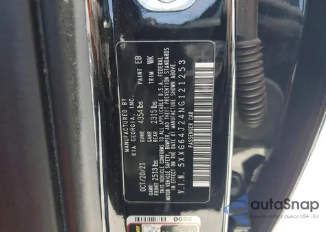 2022 Kia K5 Gt-Line from USA, damaged, VIN 5XXG64J24NG121253